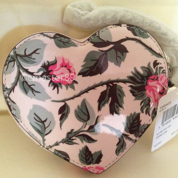 SOLD Coach Sleeping Rose Heart Coin Purse - Picture 4 of 8